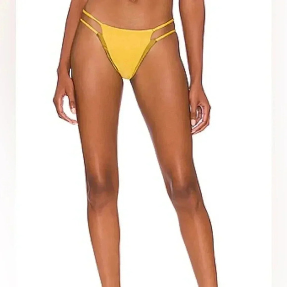 Revolve Lovewave Tbe Edwina Swim Bottom in Chartreuse And Olive Sz L - Picture 1 of 4
